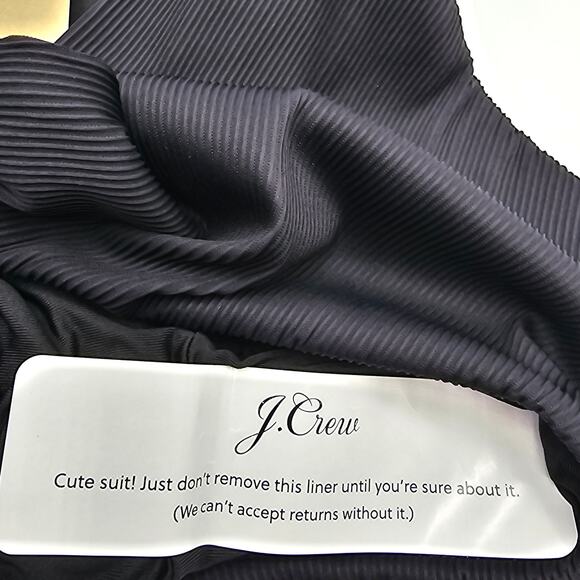 J. Crew Womans size XS Ribbed High Rise Cheeky Bikini Swimsuit Bottom Black NEW - Picture 5 of 8